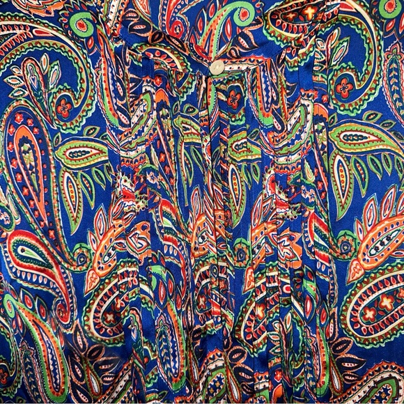 Lauren Ralph Lauren Paisley Printed Pintuck Blouse - Picture 4 of 6